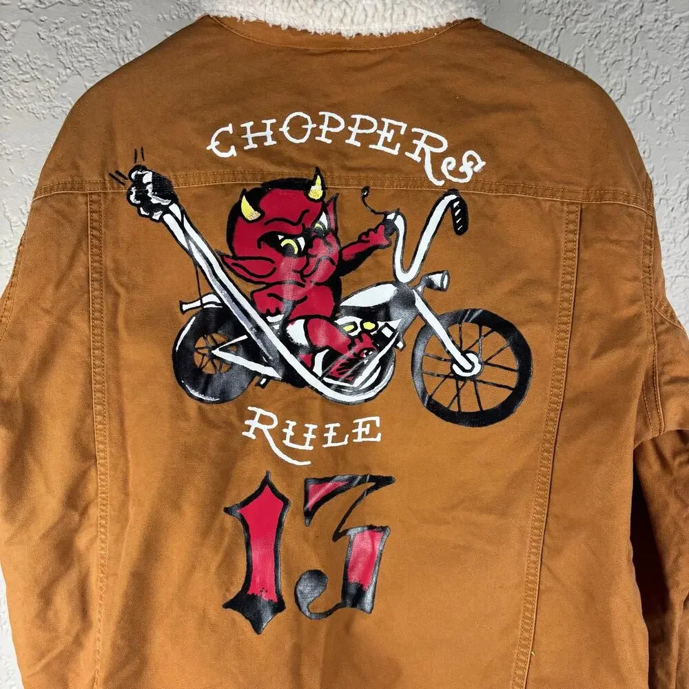 Choppers Ed Hardy Y2K Rule 13 Canvas Sherpa Lined XL Jacket